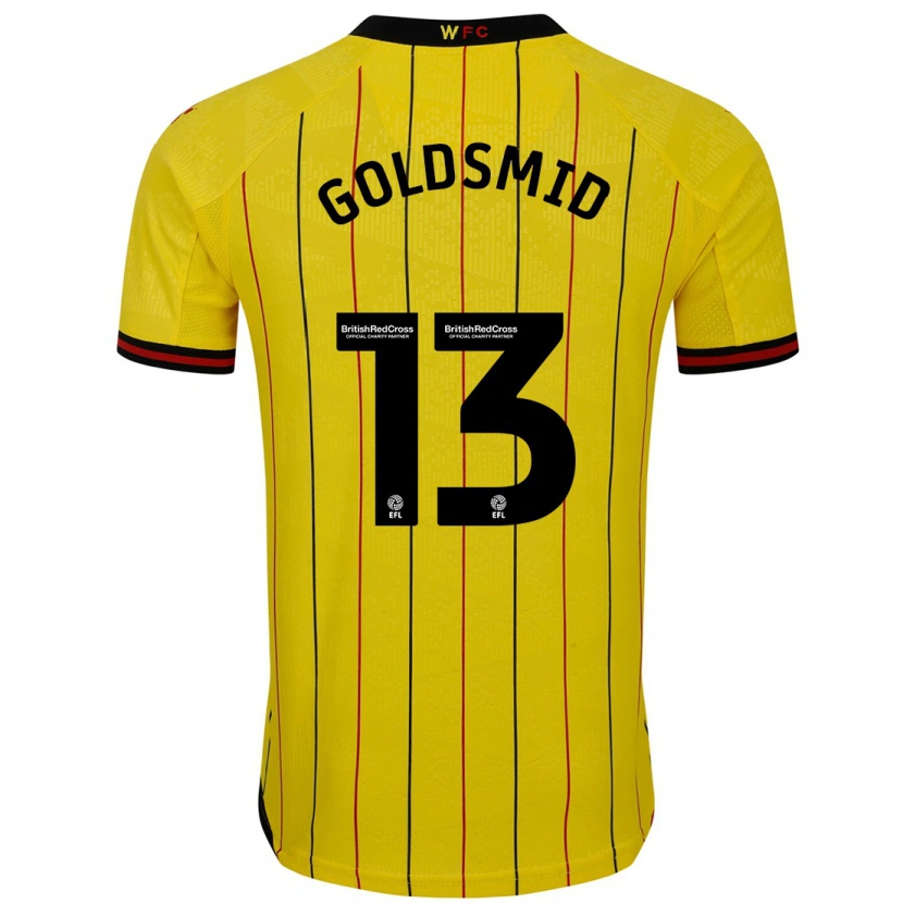 Danxen Hombre Camiseta Jacqui Goldsmid #13 Amarillo Negro 1ª Equipación 2024/25 La Camisa México