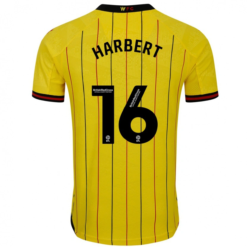 Danxen Hombre Camiseta Laila Harbert #16 Amarillo Negro 1ª Equipación 2024/25 La Camisa México