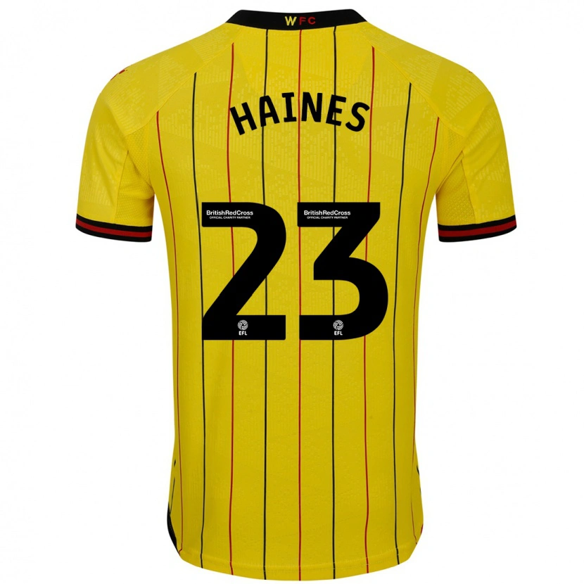 Danxen Hombre Camiseta Coral-Jade Haines #23 Amarillo Negro 1ª Equipación 2024/25 La Camisa México