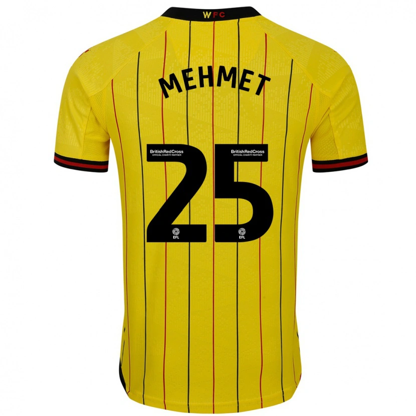 Danxen Hombre Camiseta Melis Mehmet #25 Amarillo Negro 1ª Equipación 2024/25 La Camisa México