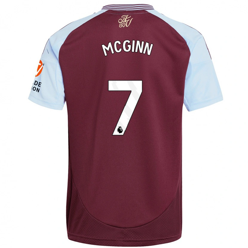 Danxen Hombre Camiseta John Mcginn #7 Borgoña Azul Cielo 1ª Equipación 2024/25 La Camisa México