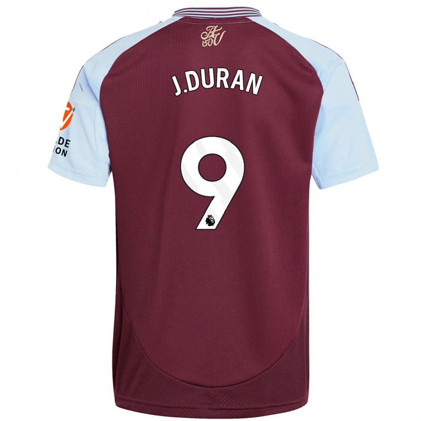 Danxen Hombre Camiseta Jhon Durán #9 Borgoña Azul Cielo 1ª Equipación 2024/25 La Camisa México