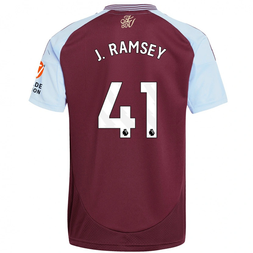 Danxen Hombre Camiseta Jacob Ramsey #41 Borgoña Azul Cielo 1ª Equipación 2024/25 La Camisa México