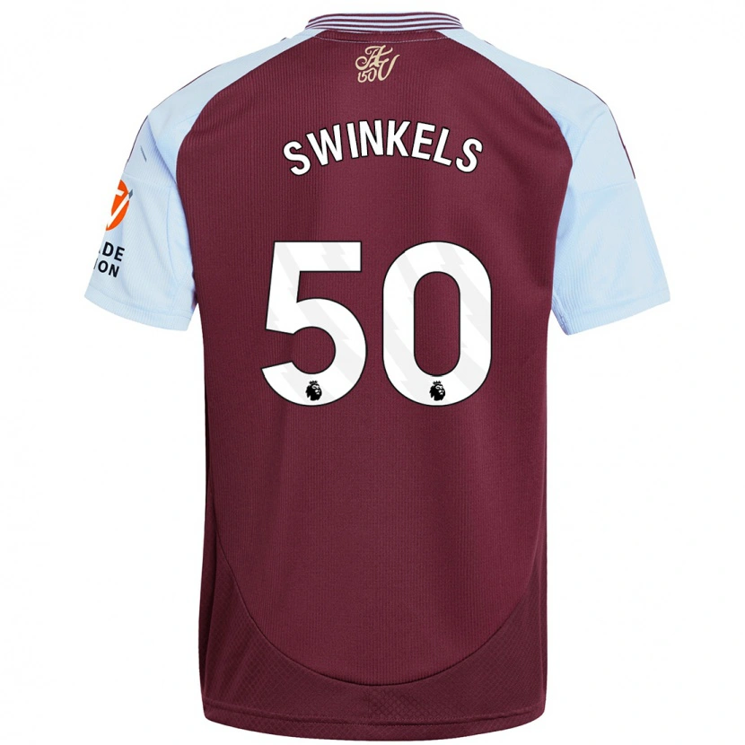 Danxen Hombre Camiseta Sil Swinkels #50 Borgoña Azul Cielo 1ª Equipación 2024/25 La Camisa México
