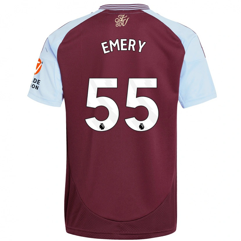 Danxen Hombre Camiseta Lander Emery #55 Borgoña Azul Cielo 1ª Equipación 2024/25 La Camisa México