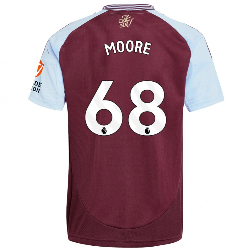 Danxen Hombre Camiseta Kobei Moore #68 Borgoña Azul Cielo 1ª Equipación 2024/25 La Camisa México
