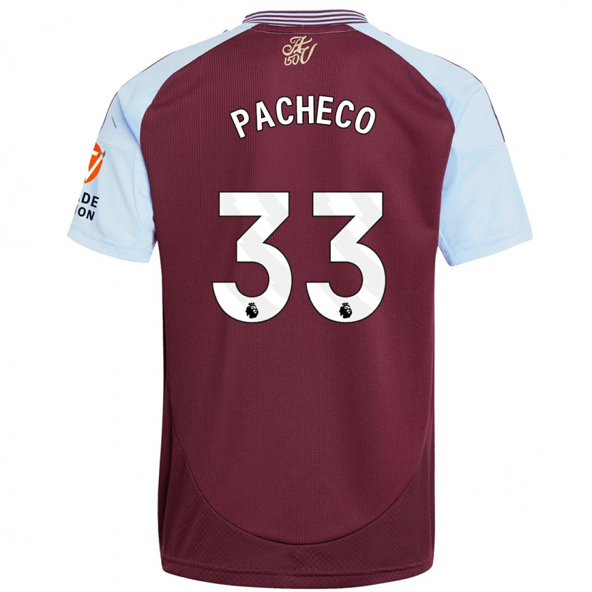 Danxen Hombre Camiseta Maz Pacheco #33 Borgoña Azul Cielo 1ª Equipación 2024/25 La Camisa México