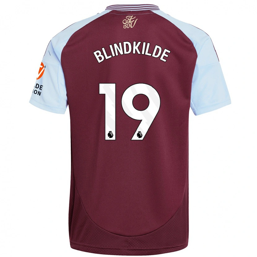 Danxen Hombre Camiseta Laura Blindkilde #19 Borgoña Azul Cielo 1ª Equipación 2024/25 La Camisa México