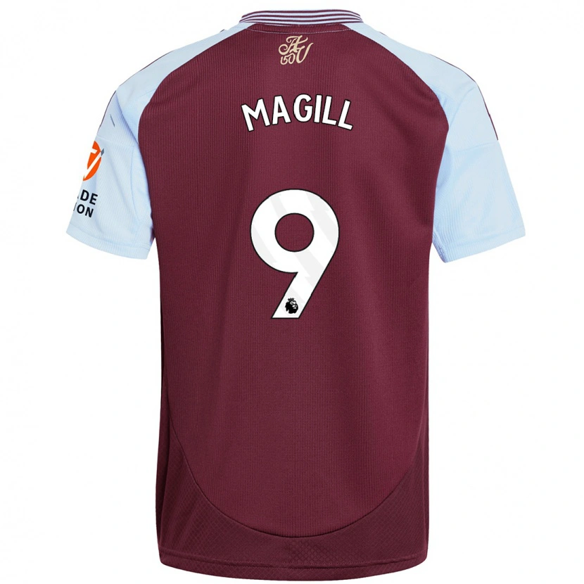 Danxen Hombre Camiseta Simone Magill #9 Borgoña Azul Cielo 1ª Equipación 2024/25 La Camisa México