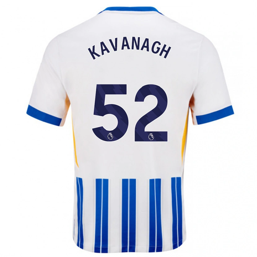 Danxen Hombre Camiseta Leigh Kavanagh #52 Blanco Azul Rayas 1ª Equipación 2024/25 La Camisa México