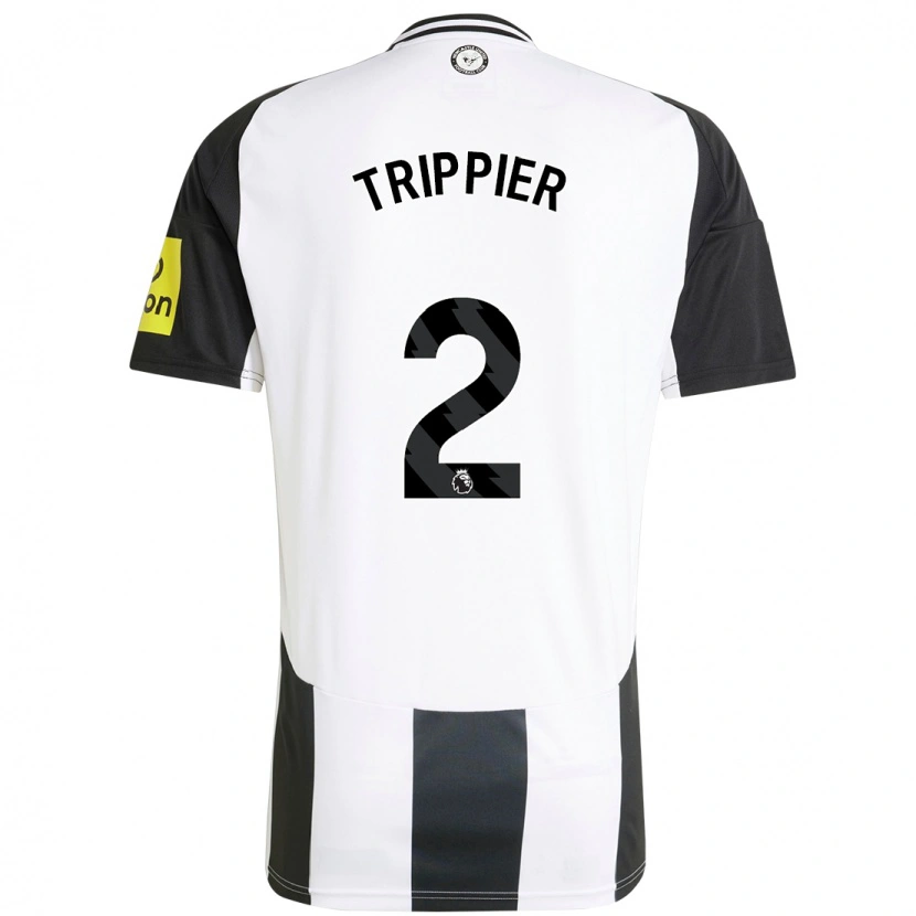Danxen Hombre Camiseta Kieran Trippier #2 Blanco Negro 1ª Equipación 2024/25 La Camisa México