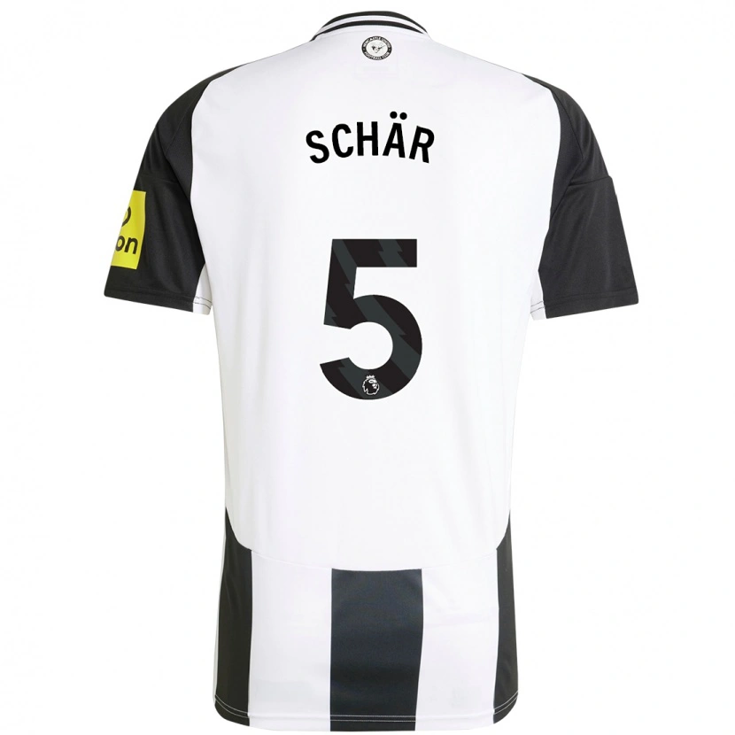 Danxen Hombre Camiseta Fabian Schär #5 Blanco Negro 1ª Equipación 2024/25 La Camisa México