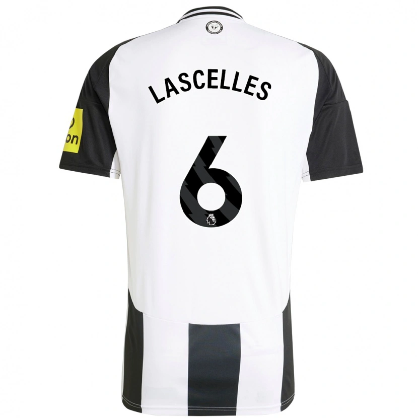 Danxen Hombre Camiseta Jamaal Lascelles #6 Blanco Negro 1ª Equipación 2024/25 La Camisa México