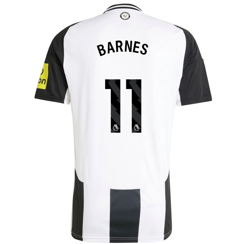 Danxen Hombre Camiseta Harvey Barnes #11 Blanco Negro 1ª Equipación 2024/25 La Camisa México