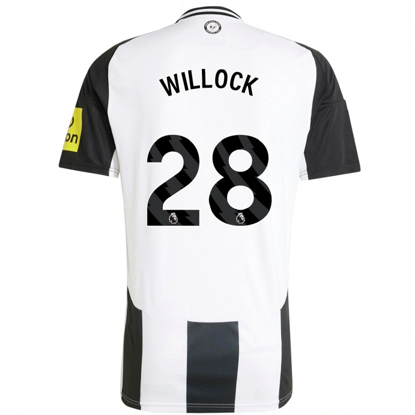 Danxen Hombre Camiseta Joe Willock #28 Blanco Negro 1ª Equipación 2024/25 La Camisa México