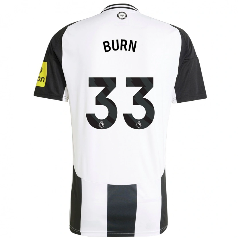 Danxen Hombre Camiseta Dan Burn #33 Blanco Negro 1ª Equipación 2024/25 La Camisa México