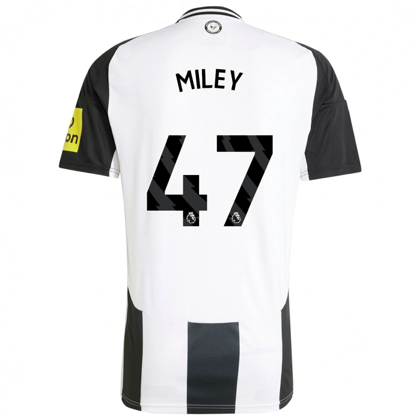 Danxen Hombre Camiseta Jamie Miley #47 Blanco Negro 1ª Equipación 2024/25 La Camisa México