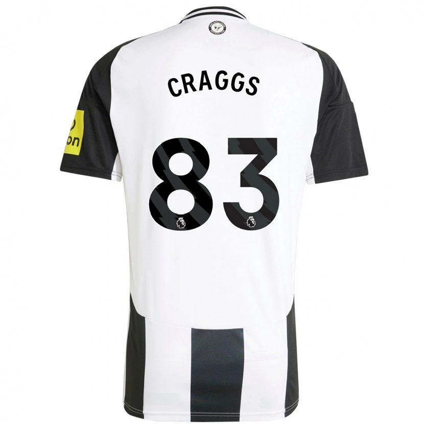 Danxen Hombre Camiseta Luke Craggs #83 Blanco Negro 1ª Equipación 2024/25 La Camisa México