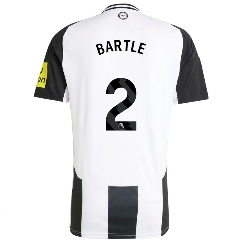 Danxen Hombre Camiseta Jodie Bartle #2 Blanco Negro 1ª Equipación 2024/25 La Camisa México