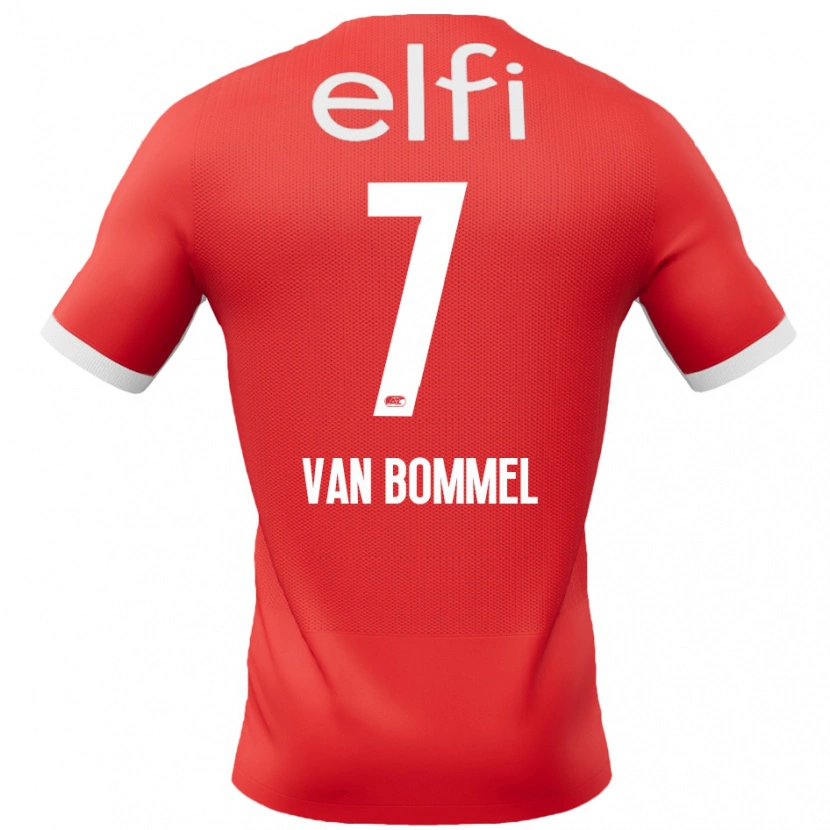 Danxen Hombre Camiseta Ruben Van Bommel #7 Rojo Blanco 1ª Equipación 2024/25 La Camisa México