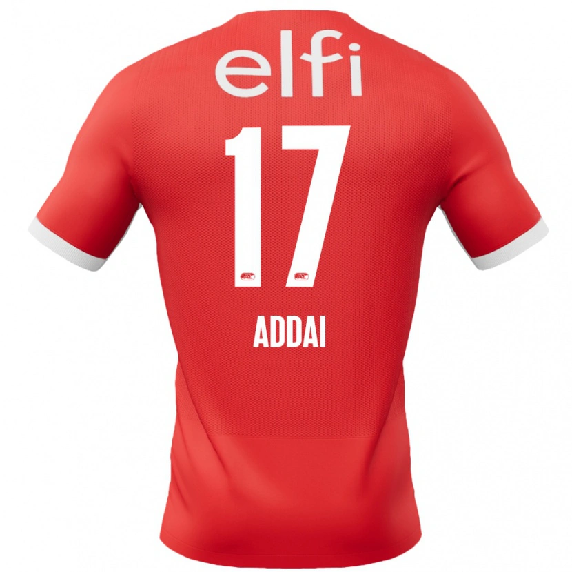 Danxen Hombre Camiseta Jayden Addai #17 Rojo Blanco 1ª Equipación 2024/25 La Camisa México