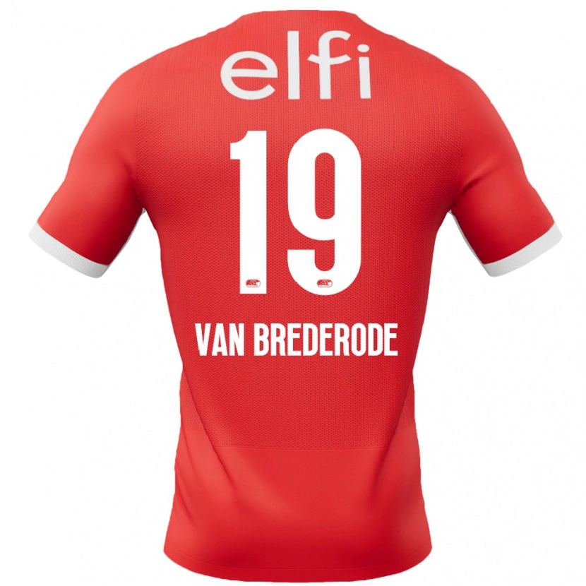 Danxen Hombre Camiseta Myron Van Brederode #19 Rojo Blanco 1ª Equipación 2024/25 La Camisa México