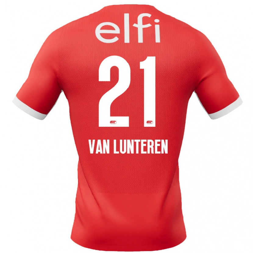 Danxen Hombre Camiseta Desiree Van Lunteren #21 Rojo Blanco 1ª Equipación 2024/25 La Camisa México