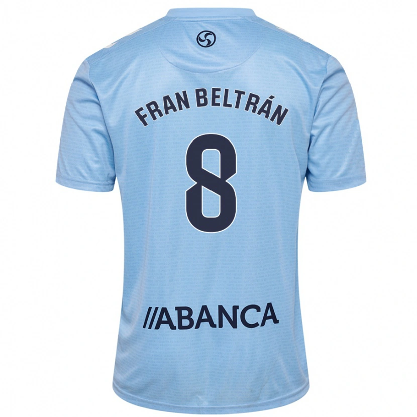 Danxen Hombre Camiseta Fran Beltrán #8 Azul Cielo 1ª Equipación 2024/25 La Camisa México