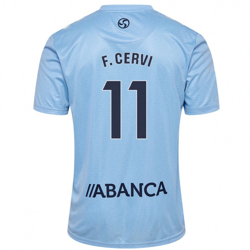 Danxen Hombre Camiseta Franco Cervi #11 Azul Cielo 1ª Equipación 2024/25 La Camisa México