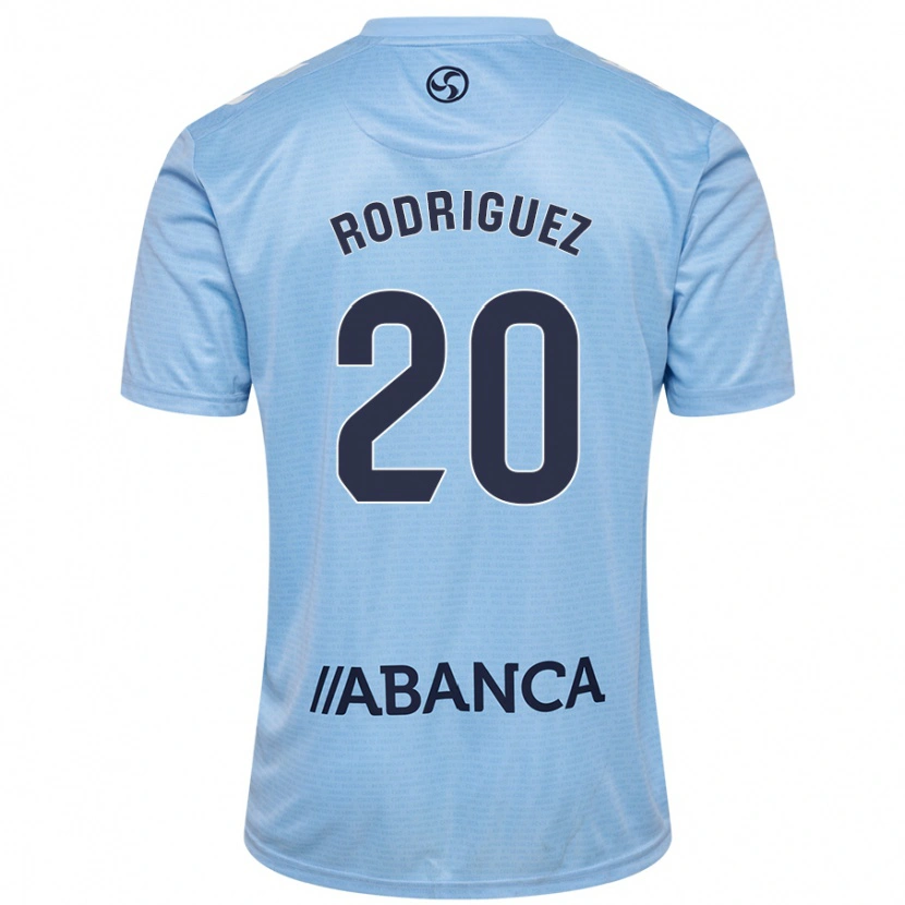 Danxen Hombre Camiseta Javi Rodríguez #20 Azul Cielo 1ª Equipación 2024/25 La Camisa México