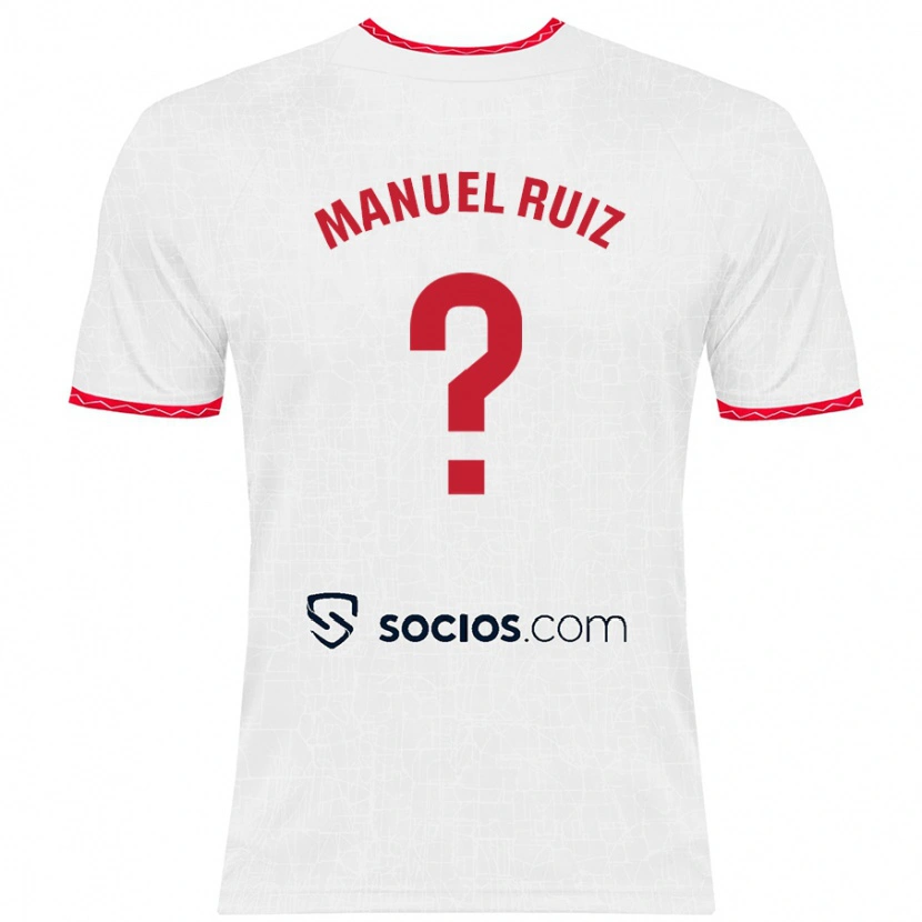 Danxen Hombre Camiseta José Manuel Ruiz #0 Blanco Rojo 1ª Equipación 2024/25 La Camisa México