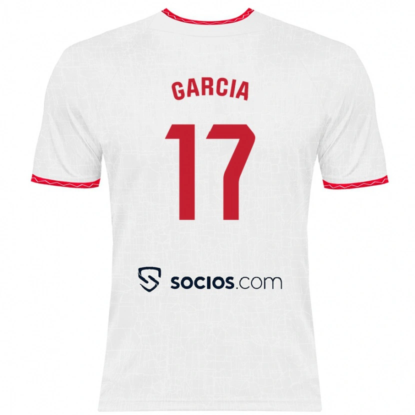 Danxen Hombre Camiseta Débora García #17 Blanco Rojo 1ª Equipación 2024/25 La Camisa México