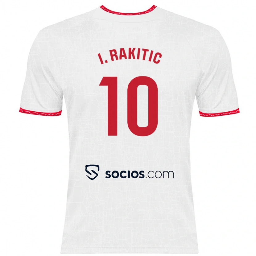 Danxen Hombre Camiseta Ivan Rakitic #10 Blanco Rojo 1ª Equipación 2024/25 La Camisa México