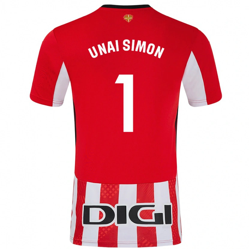Danxen Hombre Camiseta Unai Simón #1 Rojo Blanco 1ª Equipación 2024/25 La Camisa México
