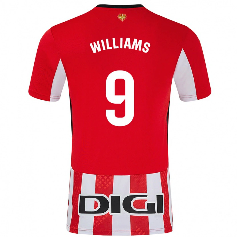 Danxen Hombre Camiseta Iñaki Williams #9 Rojo Blanco 1ª Equipación 2024/25 La Camisa México