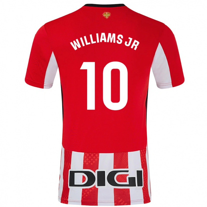 Danxen Hombre Camiseta Nico Williams #10 Rojo Blanco 1ª Equipación 2024/25 La Camisa México