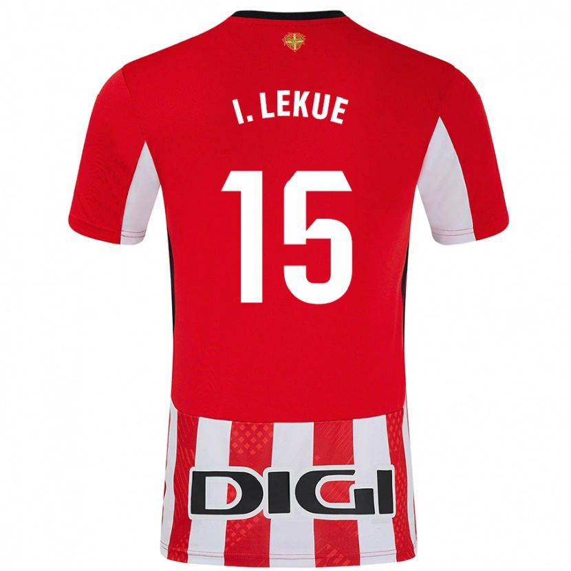 Danxen Hombre Camiseta Iñigo Lekue #15 Rojo Blanco 1ª Equipación 2024/25 La Camisa México
