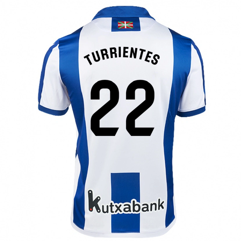 Danxen Hombre Camiseta Beñat Turrientes #22 Blanco Azul 1ª Equipación 2024/25 La Camisa México