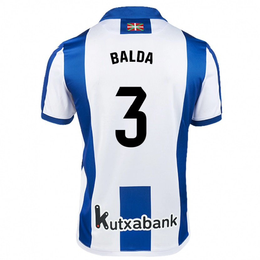 Danxen Hombre Camiseta Jon Balda #3 Blanco Azul 1ª Equipación 2024/25 La Camisa México
