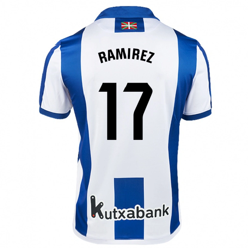 Danxen Hombre Camiseta Darío Ramírez #17 Blanco Azul 1ª Equipación 2024/25 La Camisa México