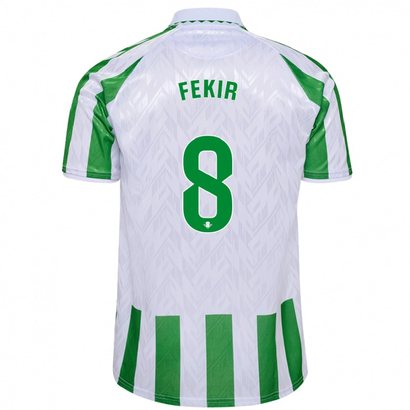 Danxen Hombre Camiseta Nabil Fekir #8 Verde Rayas Blancas 1ª Equipación 2024/25 La Camisa México