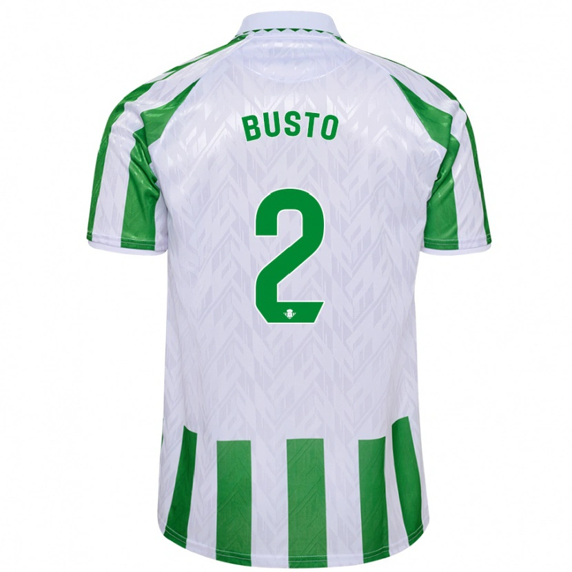 Danxen Hombre Camiseta Pablo Busto #2 Verde Rayas Blancas 1ª Equipación 2024/25 La Camisa México
