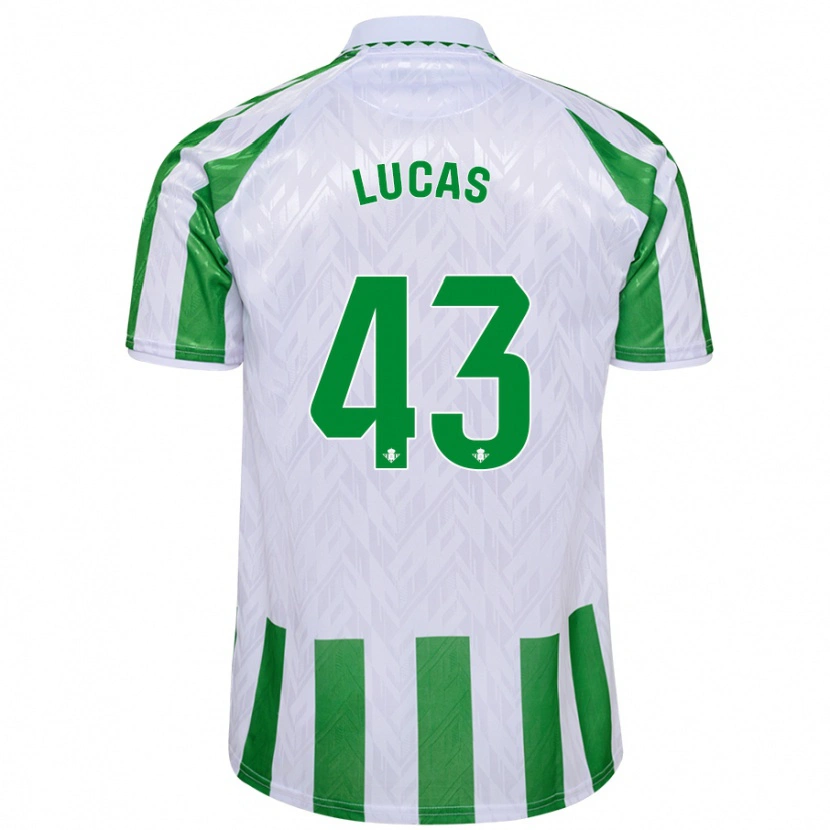 Danxen Hombre Camiseta Lucas Alcázar #43 Verde Rayas Blancas 1ª Equipación 2024/25 La Camisa México