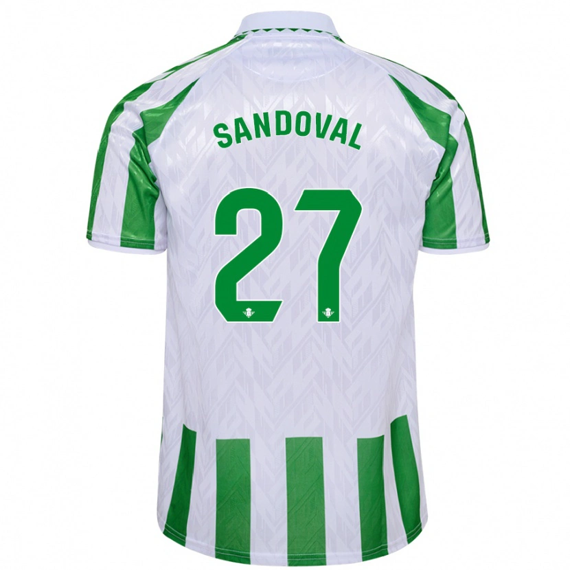 Danxen Hombre Camiseta Keimer Sandoval #27 Verde Rayas Blancas 1ª Equipación 2024/25 La Camisa México