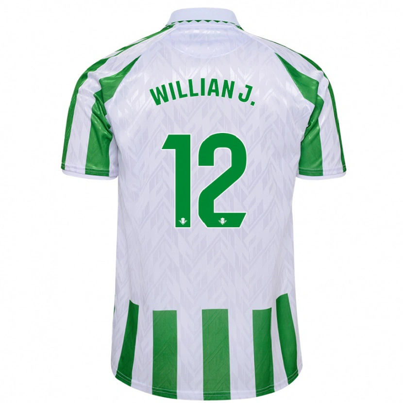 Danxen Hombre Camiseta Willian José #12 Verde Rayas Blancas 1ª Equipación 2024/25 La Camisa México