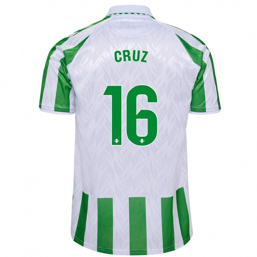 Danxen Hombre Camiseta Juan Cruz #16 Verde Rayas Blancas 1ª Equipación 2024/25 La Camisa México