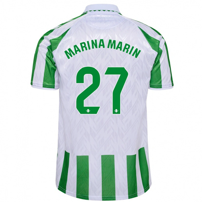 Danxen Hombre Camiseta Marina Marín #27 Verde Rayas Blancas 1ª Equipación 2024/25 La Camisa México