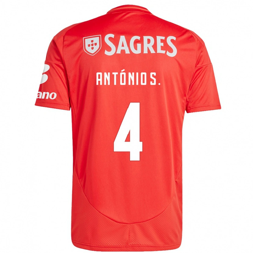 Danxen Hombre Camiseta António Silva #4 Rojo Blanco 1ª Equipación 2024/25 La Camisa México