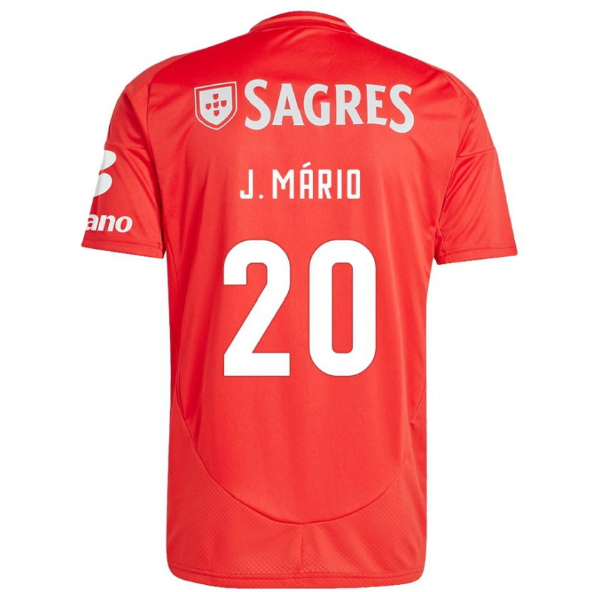 Danxen Hombre Camiseta João Mário #20 Rojo Blanco 1ª Equipación 2024/25 La Camisa México