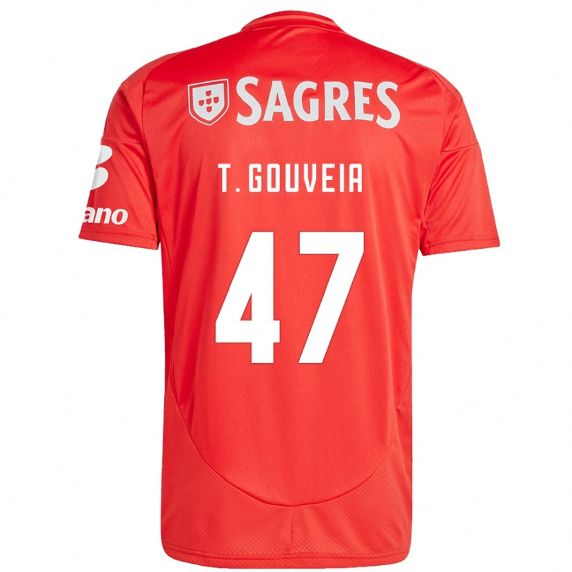 Danxen Hombre Camiseta Tiago Gouveia #47 Rojo Blanco 1ª Equipación 2024/25 La Camisa México